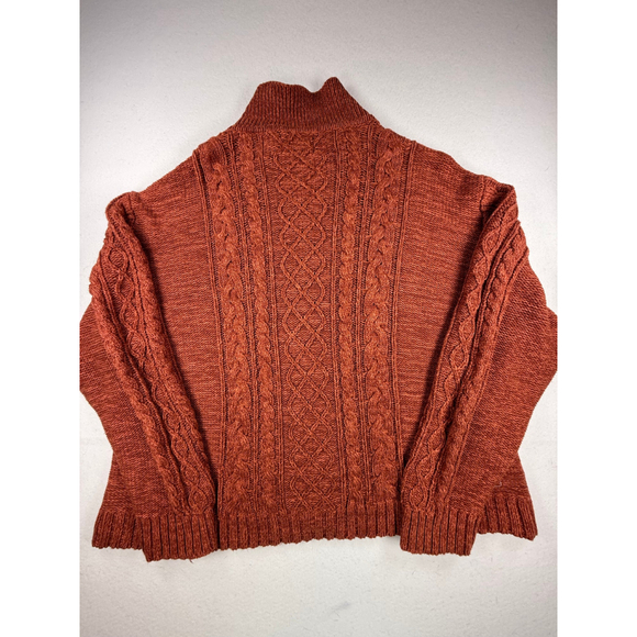 Cabela’s Cable Knit Cotton Quarter Zip Sweater Rust 2XL - Picture 2 of 5